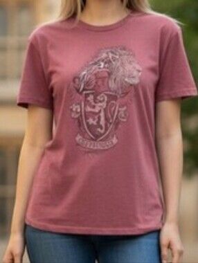 Harry Potter Gryffindor Lion Crest Graphic Tees Maroon‎ Heather 3XL 54/56